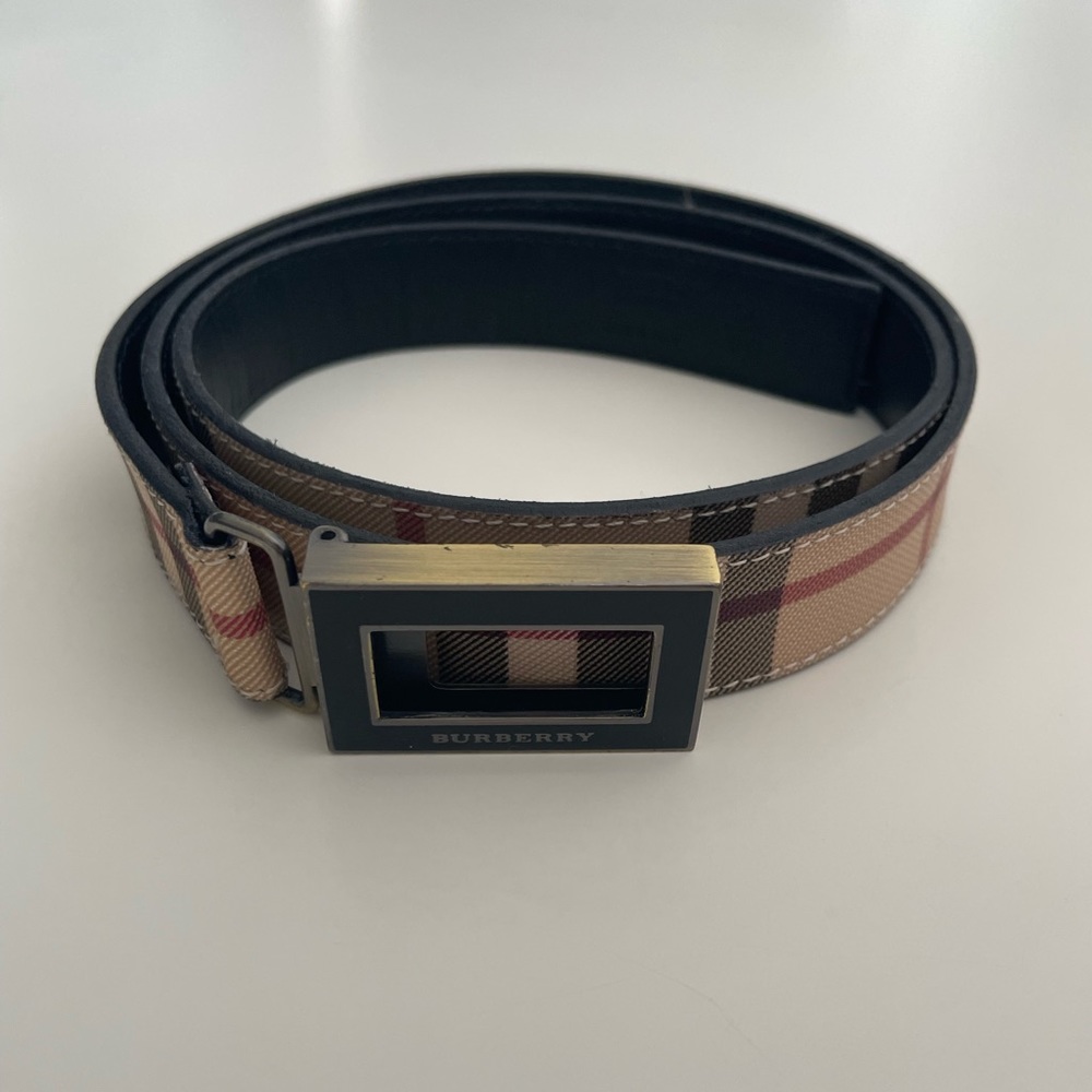 Burberry leather belt with vintage check - 90/36
